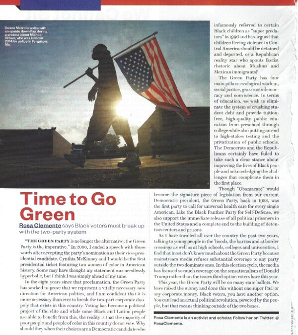 #EbonyDebate The 2016 Elections – Time to Go Green